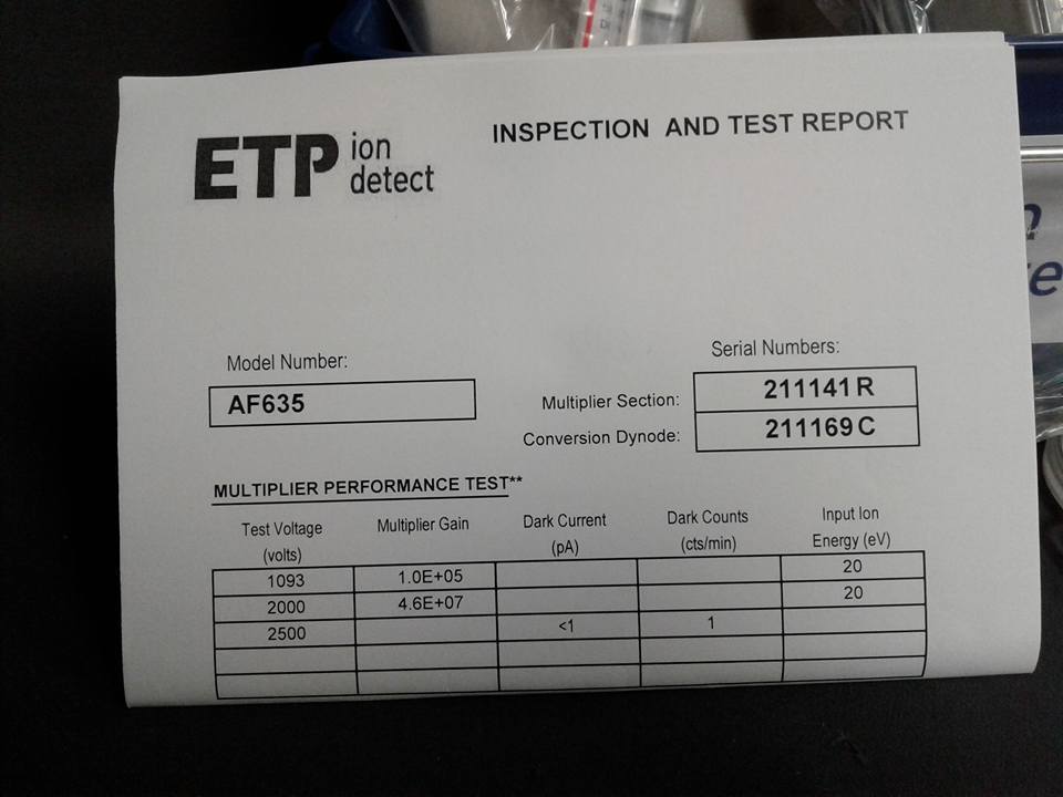 76022-14635, ETP Ion Detector, 14635 Model: AF635 DSQII Ion Trap