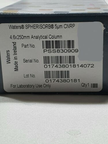 Waters PSS830909, Spherisorb Cyano (CN) HPLC Column, Reverse Phase, 80Å, 5 µm, 4.6 mm X 250 mm, 1/pk