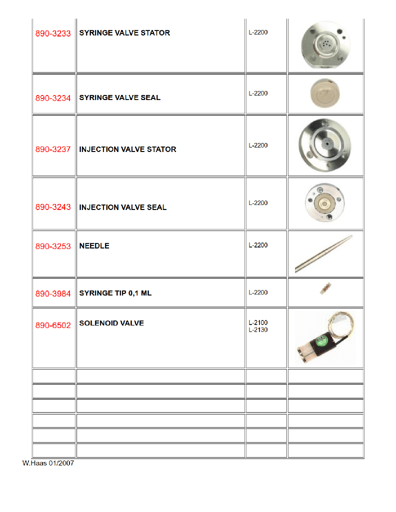 890-3237, Injection Valve Stator for L-2200 Autosampler