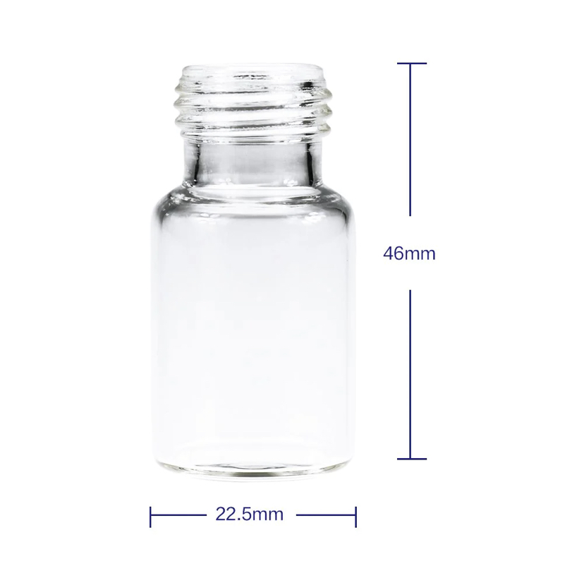  10ml Clear vial, 18mm screw top, round bottom, 100pcs