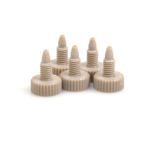 PEEK™ Male Nut, 5/pk, alternative to Shimadzu®, Part Number: 228-18565-84, Old # 228-18565-00Used for Model: SIL-10A, SIL-10Ai, SIL-10AXL, SIL-10ADvp, SIL-20 A/C, SIL-20ACHT, SIL-20A/CXR