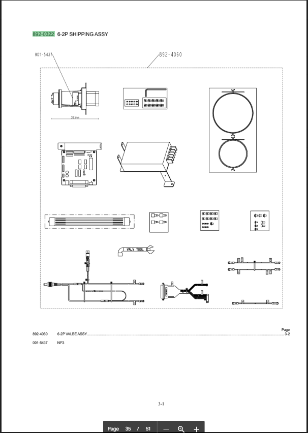 Hitachi 892-0322, 2-Position, 6-Port valve for 5310, kit