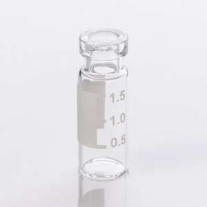 ChraPart # G20163-C41950,  2mL Clear Glass (12x32mm) with Graduated Marking Spot Wide Mouth 11mm Crimp LC/MS Certified Vial, 100/pk,