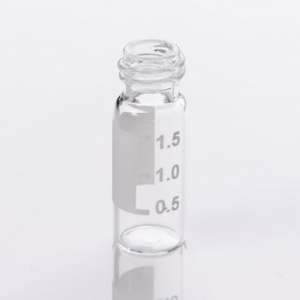 ChraPart # G20163-C13497,  2mL Clear Glass (12x32mm) with Graduated Marking Spot Wide Mouth 10-425 Screw LC/MS Certified Vial, 100/pk,