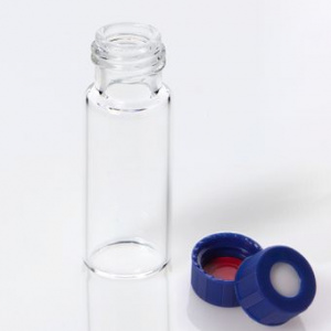 ChraPart # G20163-C13552, Vial Kit: 2mL Clear Glass Vial, 9-425 Blue Polypropylene Screw Cap with 0.040&quot;, Bonded PTFE/Silicone Septa, 100/pk,