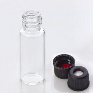 ChraPart # G20163-C13563, Vial Kit: 2mL Clear Glass Vial, 8-425 Black Polypropylene Screw Cap with 0.060&quot;, PTFE/Silicone Septa, 100/pk,