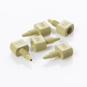 ChraPart # G20163-C13275,  Nut 10-32 One Piece Yellow PEEK Male for 1/16&quot;, OD Tubing, 5/pk,