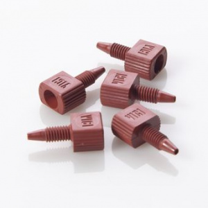 ChraPart # G20163-C13274,  Nut 10-32 One Piece Red PEEK Male for 1/16&quot;, OD Tubing, 5/pk,