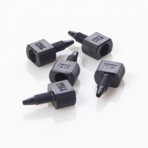 ChraPart # G20163-C13273,  Nut 10-32 One Piece Black PEEK Male for 1/16&quot;, OD Tubing, 5/pk,