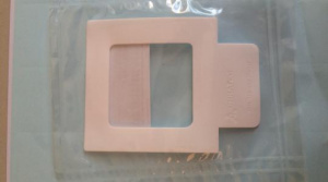 Sterile White PTFE sampling template with press 'hold' tab 10cm x 10cm, 10/pk
