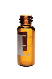[P4819-02781] 2ml Amber vial, 9-425 screw top, graduated with writing area, 100pcs, Part Number: P4819-02781