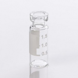 [G20163-C41950] ChraPart # G20163-C41950,  2mL Clear Glass (12x32mm) with Graduated Marking Spot Wide Mouth 11mm Crimp LC/MS Certified Vial, 100/pk,