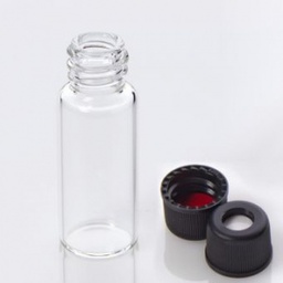 [G20163-C13563] ChraPart # G20163-C13563, Vial Kit: 2mL Clear Glass Vial, 8-425 Black Polypropylene Screw Cap with 0.060&quot;, PTFE/Silicone Septa, 100/pk,